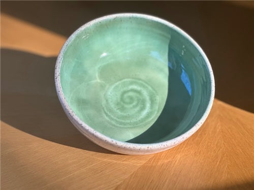 Light Green Speckled Dinner Bowl